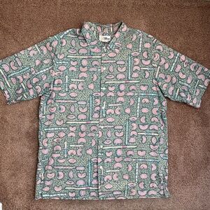 Vintage 80’s Reyn Spooner Teal and Pink Hawaiian Shirt